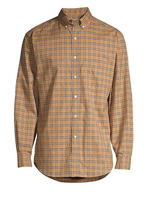 burberry jameson check shirt|Shop Burberry Jameson Check Woven Plaid Button .